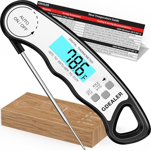 GDEALER Meat Thermometer Digital Food Thermometer Waterproof Ultra-Fast Instant Read Meat Thermometer