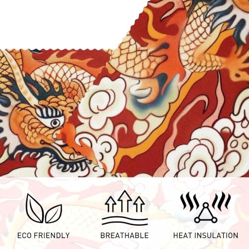Set de table dragon chinois rouge lavable et isolant contre les taches de cuisine - 4