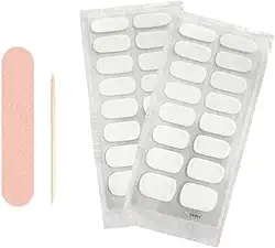 Unha Postiça Adesiva, Fácil Aplicação, Cores Naturais (Branco)