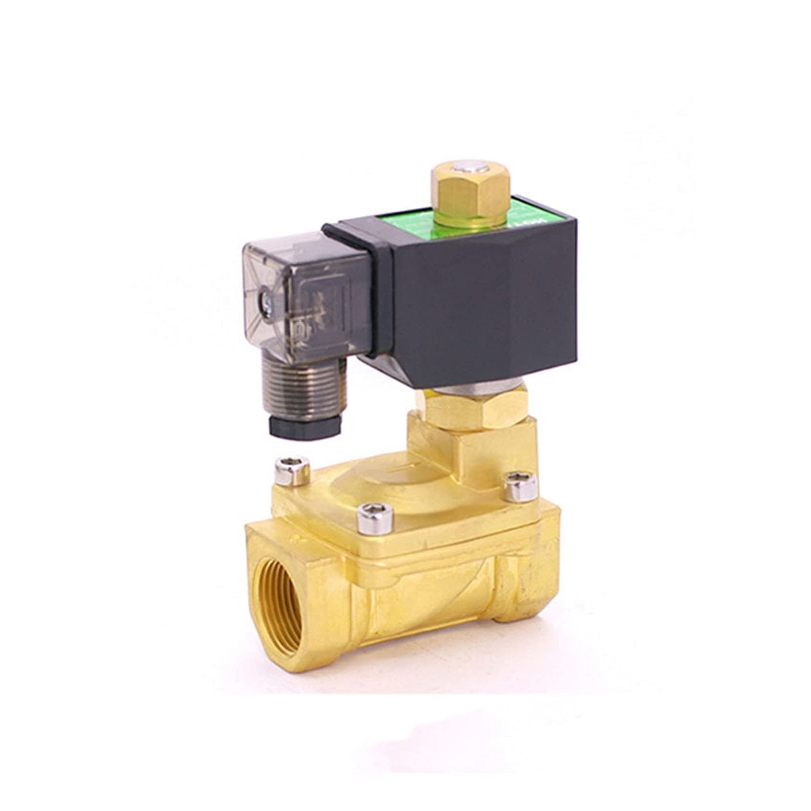 UWUKCJOKQ Normally Open 2Way Pilot Diaphragm Brass Solenoid valves for Water Flow Control 3/8inch 24vdc 15mm 0.5-13bar(AC110V)