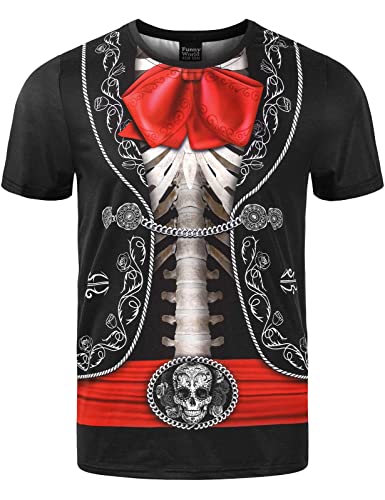 Encuentra reviews de Camiseta esqueleto favoritos de las personas. 30 unny World Mariachi Camisetas de Manga Corta para Hombre, Disfraz de Fiesta Mexicana, Esqueleto, Medium
