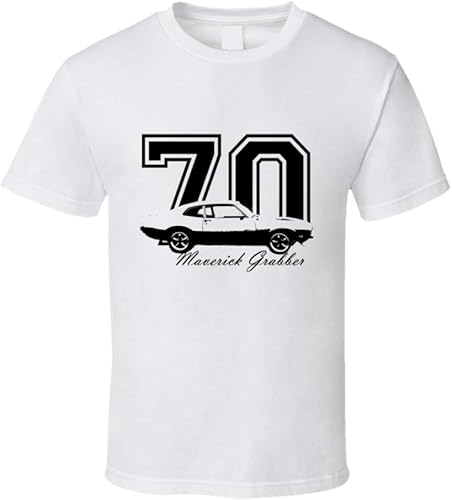 1970 Maverick Grabber Side View with Year and Model Light Color T Shirt