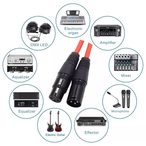 Image of hayden XLR Male to Female Microphone Cable 3 Meter for Musical Instruments, DJ & VJ Equipment, Recording, Computer, PA & Stage, Cables & Leads (ORANGE)