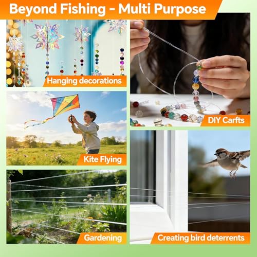 Image of Monofilament Fishing Line with Knot Guide Card, Tangle-Free Snap Ring for No More Mess, Low Memory Smooth Casting Nylon Mono String, 15 /20 /30 /50 /80LB, 220-1050 Yards