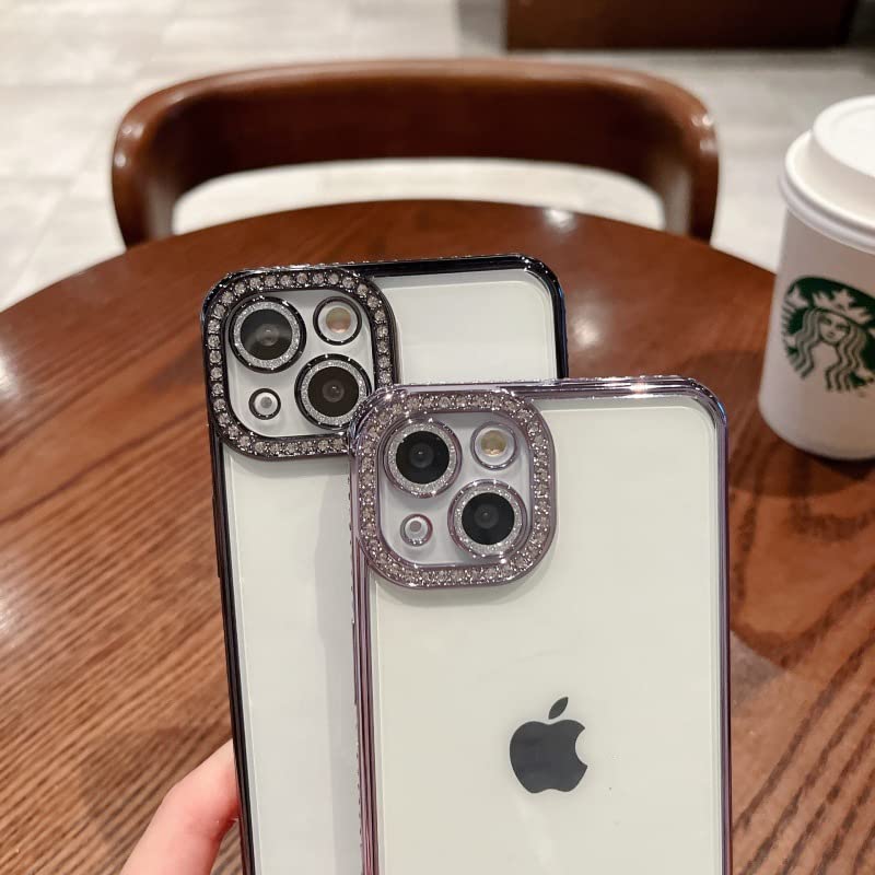 Coque iPhone 12 noire pailletée et transparente antichoc - 3