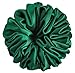 30 Colors Available, Handmade Stretch Satin Scrunchie 5.5 inches, Large Hair Accessory for Women, Soft Voluminous Ponytail Holder, Elegant Hair Tie, Stylish Holiday Gift (Green)