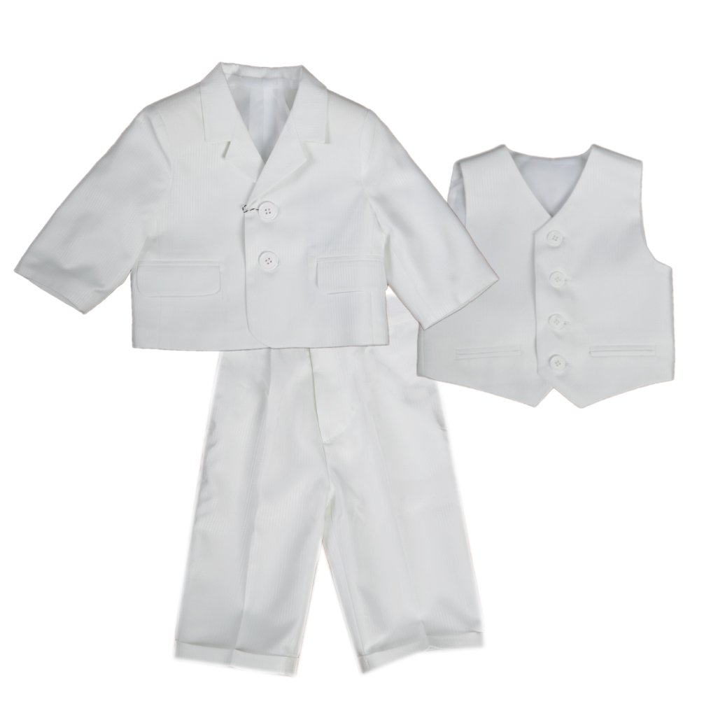 Semina Baby Anzug Taufanzug für Jungen 3-teilig Sakko Hose Weste Creme weiß Celebration