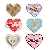 6 Pcs Cat Iron on Patches Dog Sew on Applique Repair Patch Kawaii Cartoon Patches for Backpacks Bags Hats Dress Jacket DIY Craft Anime Clothing Decoration (Pink)