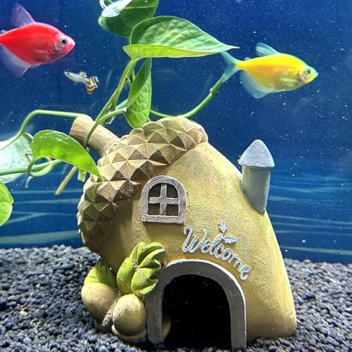 Aquarium-Fish-Tank-Decoration-Fruit-Series-Cave-Fish-Tank-Landscape-Small-Fish-Tank-Shelter-Small-Fish-House-Acorn-House-Hamster-Cave-Lizard-Cave-Small-Reptile-Ornament-Cave-House