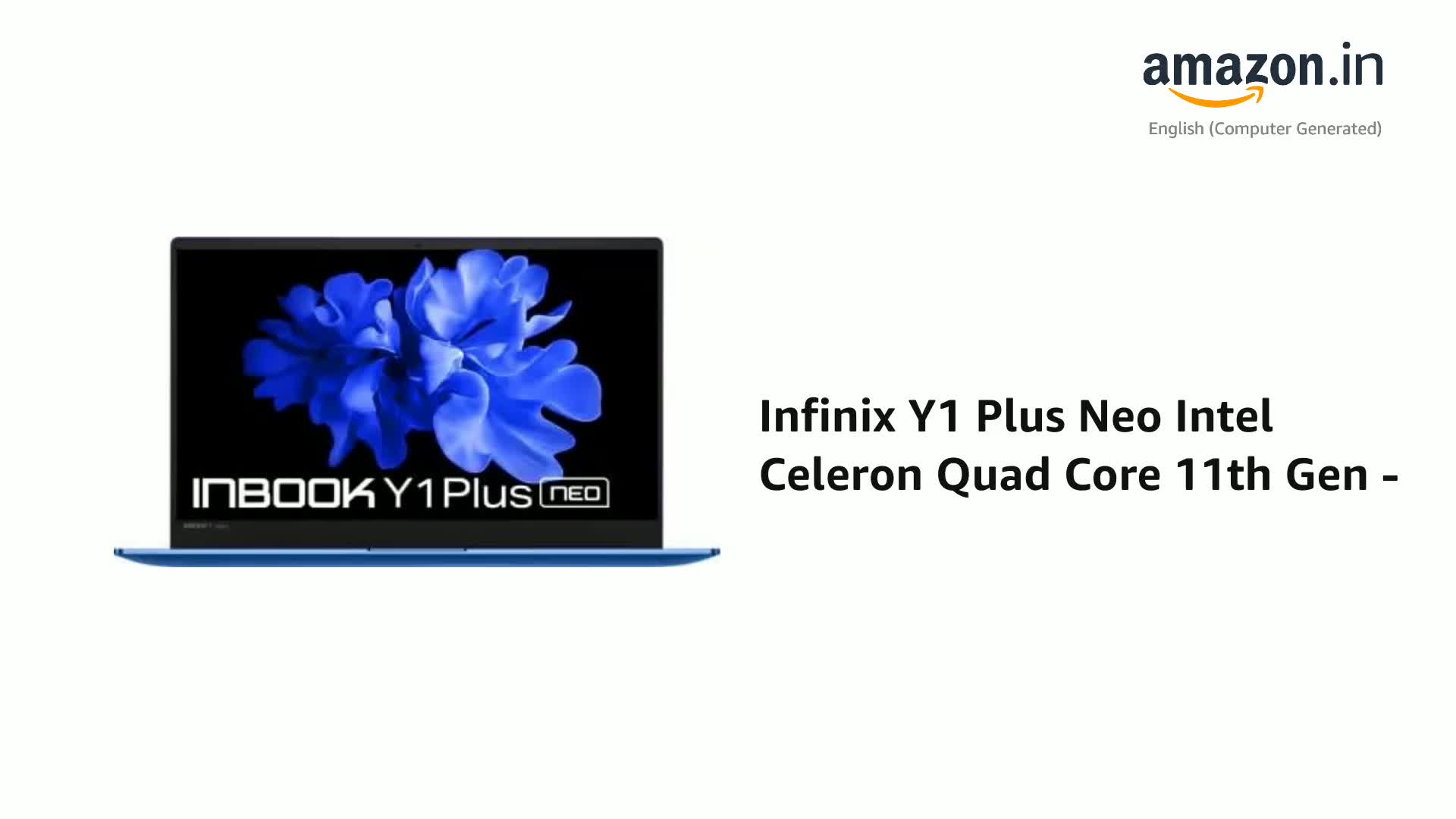 Infinix Y1 Plus Neo Intel Celeron Quad Core 11th Gen - (8 GB/512