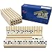 YH Poker Set of 4 Solid Wood Domino Trays, Domino Tiles Rack, Domino Holder, Mexican Train Trays