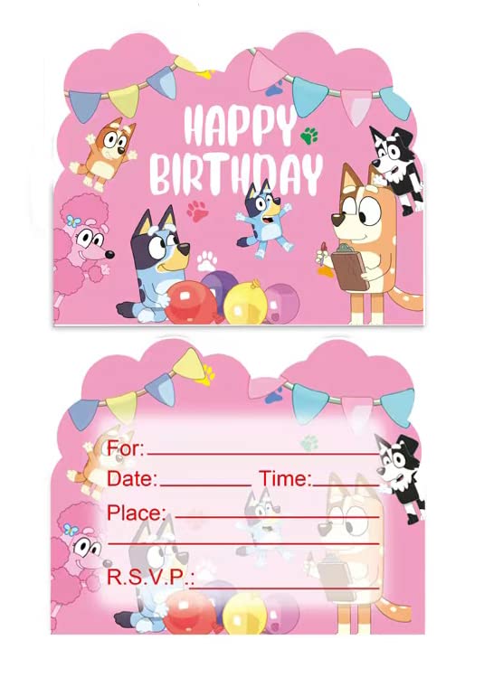 20 invitaciones de fiesta de cumpleaños infantil con diseño original estilo 1