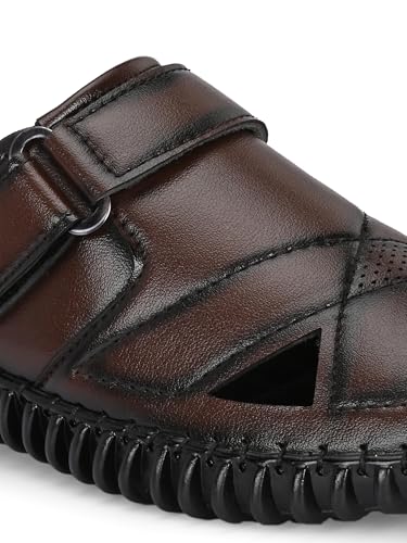Image of KASTAVA KS 102X Comfortable Premium Synthetic Casual Sandals | Adjust Velcro Closure | Lightweight Everyday Wear Sandals for Men