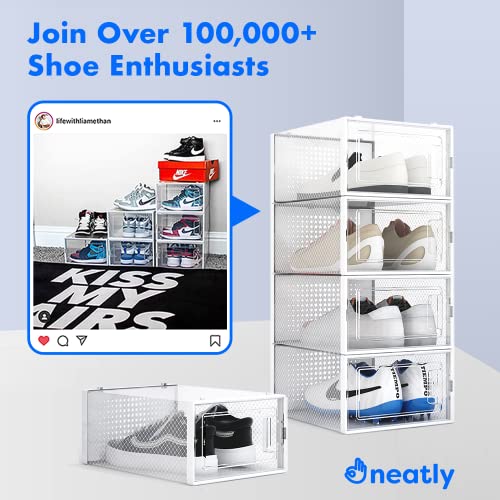 Shoe Organizer Shoe Boxes Clear Plastic Stackable, 8 Pcs Shoe Storage Boxes, Shoe Box Shoe Organizer For Closet Shoe Storage Organizer Sneaker Storage, Plastic Shoe Boxes With Lids Shoe Containers #TOP1