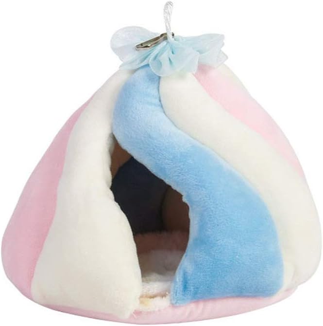Pet Bird Parrot Winter Warm Soft Dot Plush Hanging Sleep Bed Nests Cage Hammock