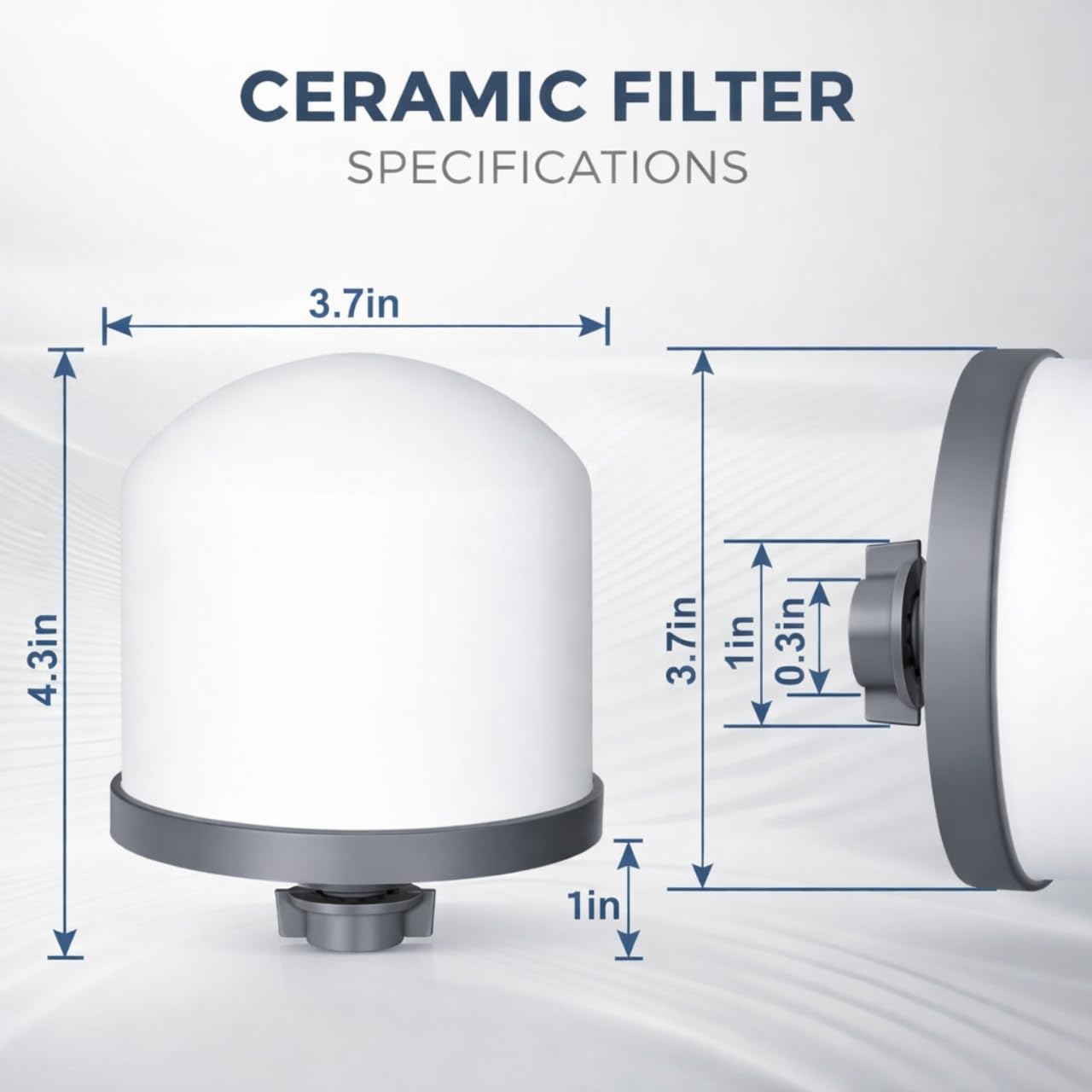 Nispira Cartucho de filtro de agua de cúpula de cerámica compatible con sistema de purificación portátil de agua Zen, agua máxima, enfriador de agua cubos para el hogar encimera. 4 paquetes