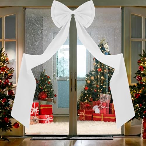 Lazos de Navidad de satén de 75 pulgadas para decoración de árbol grande 4