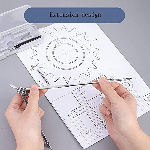 Math Geometry Kit Set Metal Compass Set Professionele tekening ontwerpkompas, 5 stks Math Compass, briefpapier… - Image 6