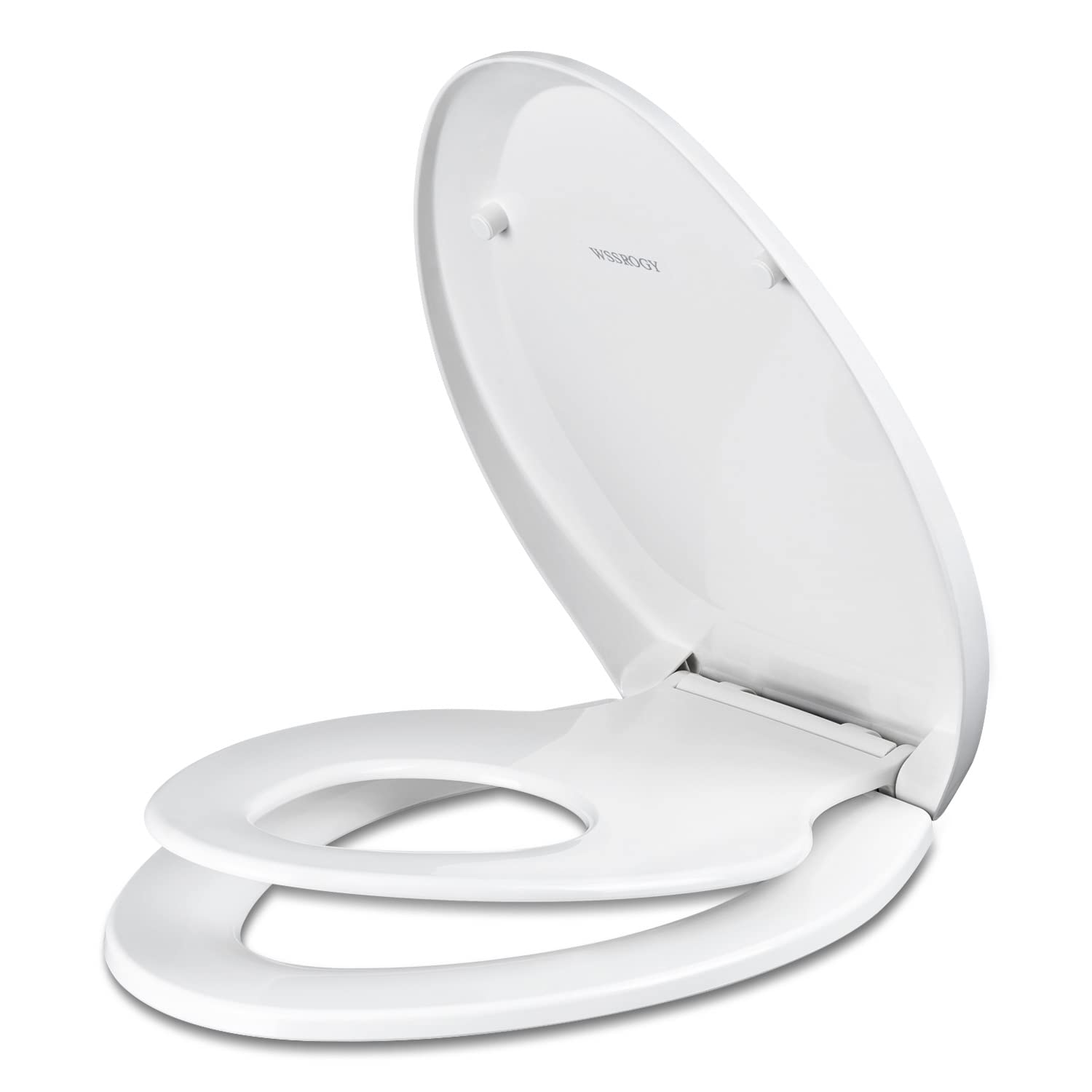 Elongated Toilet Seat with Built in Potty Training Seat, Slow Close