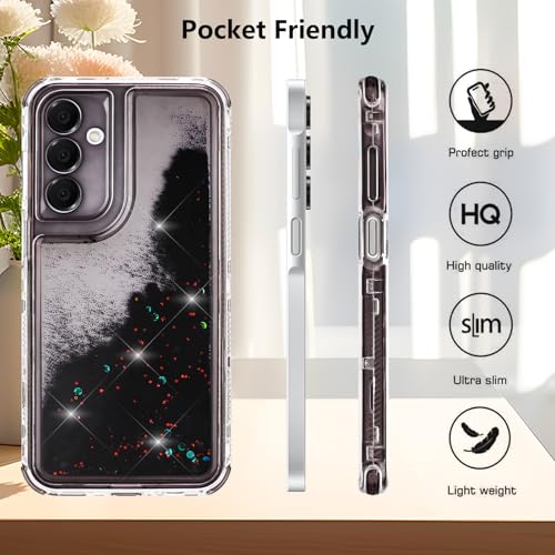 Designed for Galaxy A16 5G Phone Case with Liquid Glitter, 3-in-1 Military-Grade Protection & Sparkling Quicksand Design, Clear Anti-Yellowing Bling Samsung A16 5G Phone Case for Women 6.5” - image 3