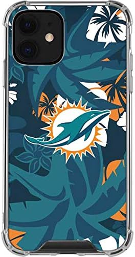 Skinit Clear Phone Case Compatible with iPhone 12 - Officially Licensed NFL Miami Dolphins Tropical Print Design
