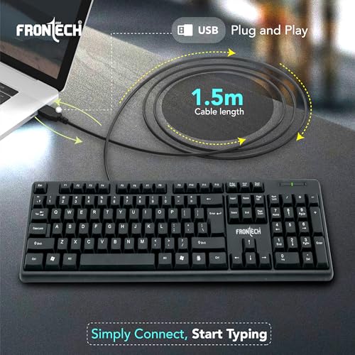FRONTECH FT-1672 Wired Keyboard Black - Image 7