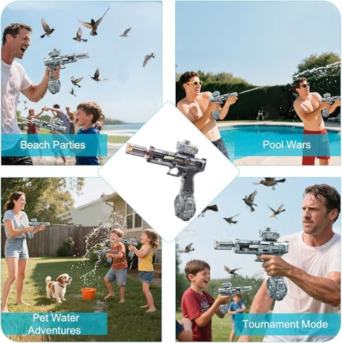 Image of Electric Water Gun for Kids Age 3+,CreatiMachi Light Up Water Gun Pistol