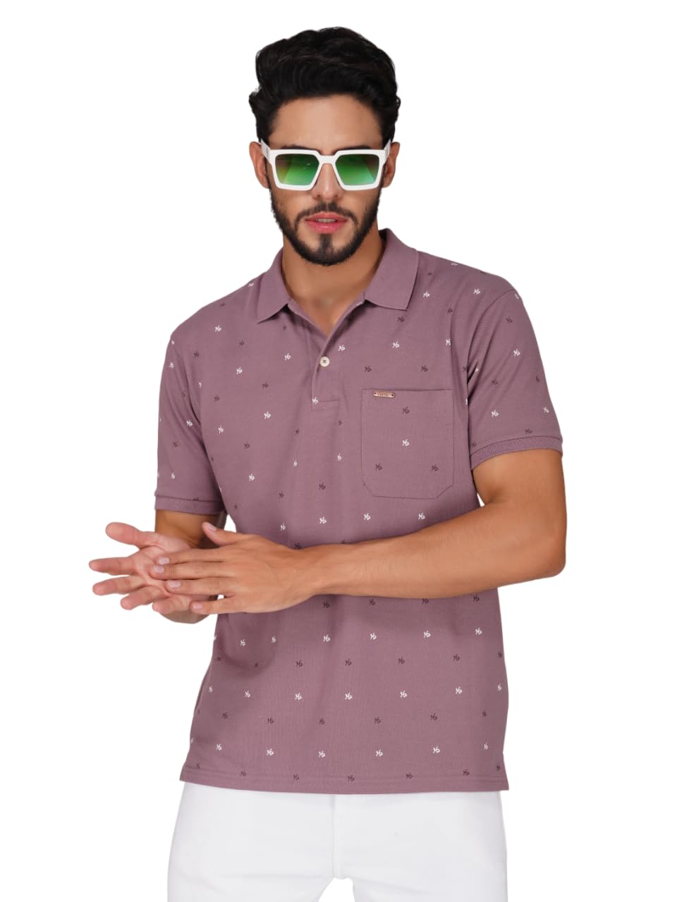 proriders Half Sleeve Cotton Blend Regular Fit Men's Polo with Snap Button and Floral Print for Casual wear T-Shirt-picture-30