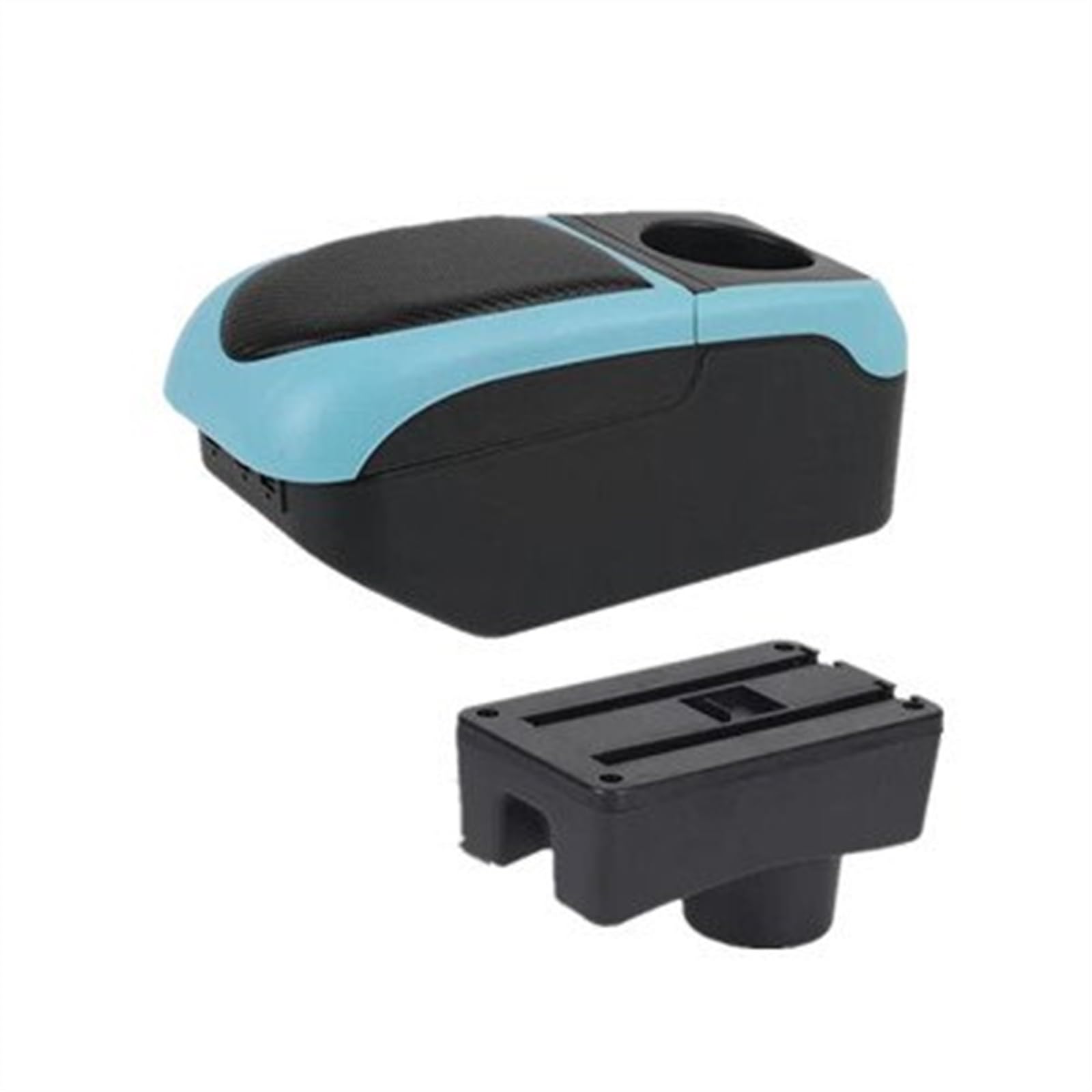 Scatola Bracciolo Con Supporto Multifunzionale Cuscino In PU Accessori Per La Modifica Degli Interni Dell'auto Per Aygo X Consolle centrale(S1 black-blue)