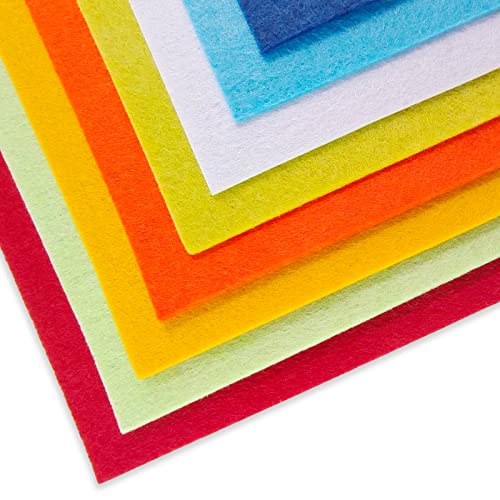 Image of Jtnohx Stiff Felt, 2mm Thick Felt Sheets for Crafts, 8 inchx12 inch Hard Felt Fabric Squares 8Pcs for DIY Projects (Yellow Orange Series)