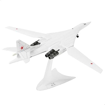 NUOTIE Tupolev Tu-160 Blackjack Bomber 1/200 Diecast Metal Aircraft Model Kits Soviet Union Military Fighter Pre-Build Replica Airplane Model with Stand for Collections or Gift