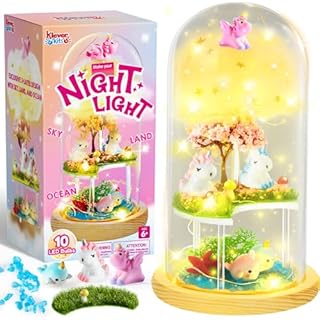 Klever Kits Unicorn Art and Crafts Set for Girls 6-12 - Make Your Own Night Light, Terrarium Kit - Birthday and