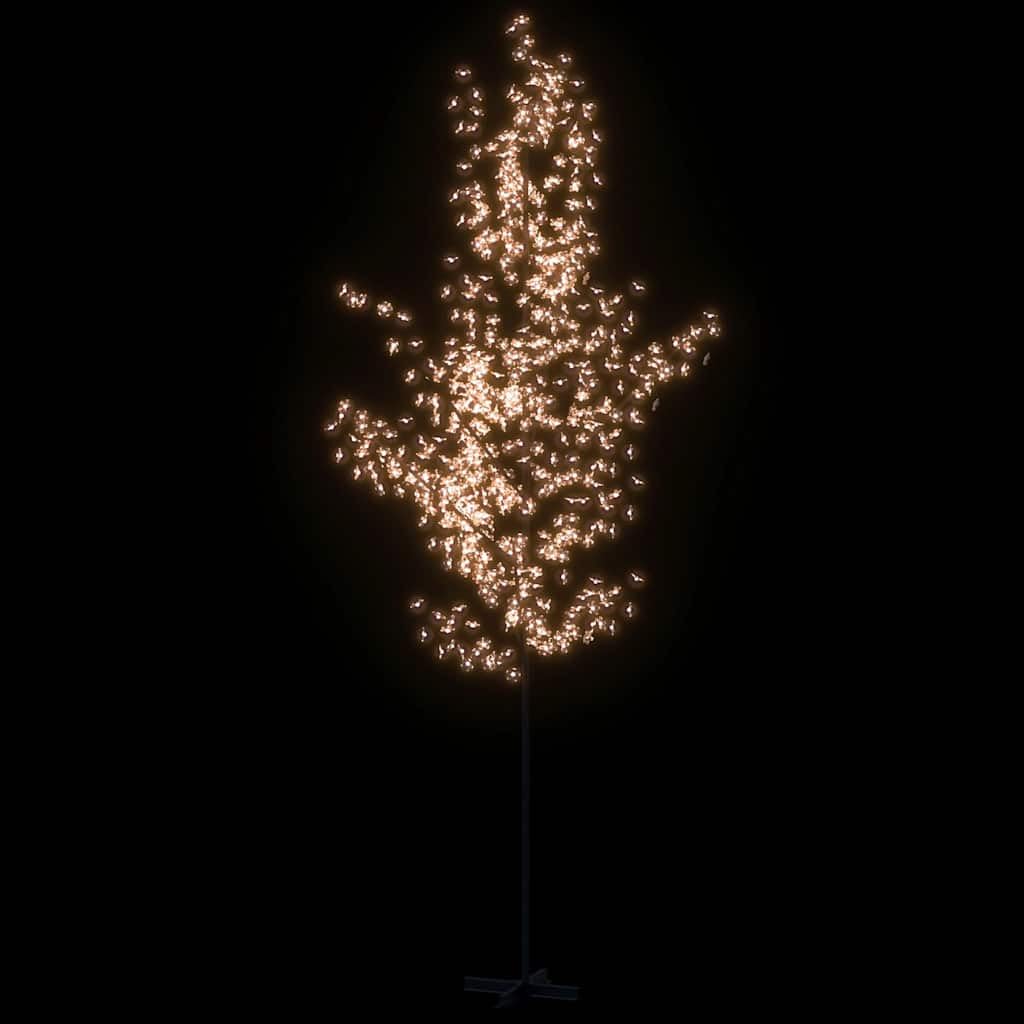 400 cm LED Kirschblüten Lichterbaum Warmweiß 672 LEDs 8 Beleuchtungsmodi verstellbare Äste Stahlstandfuß für Wohnzimmer Garten Terrasse und Wintergarten