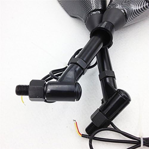 Miniatura 4 de SMT-Integrado LED Señales de Giro Espejos Laterales Compatible con Cruiser Chopper Carbono Con Tornillos M10 Tornillo Nuevo [B075VLPYBF]