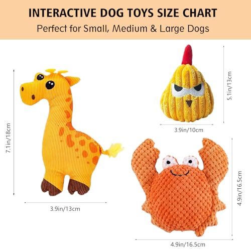 3 juguetes de peluche para perro, divertido y duradero miniatura 6