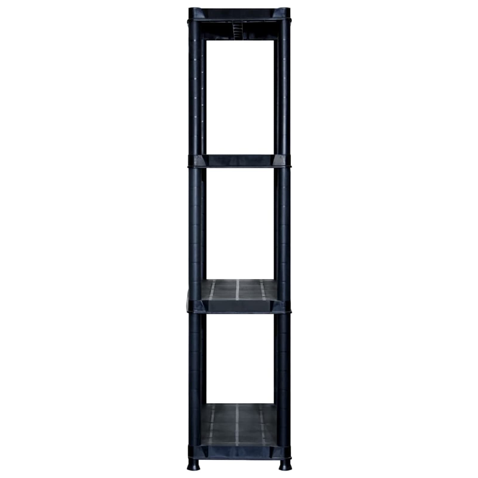 Scaffale a 4 Ripiani Nero 244x30,5x130 cm in Plastica,Stoccaggio Industriale,Scaffalature industriali,Scaffale Versatile per Garage,Facile da Pulire-3059859