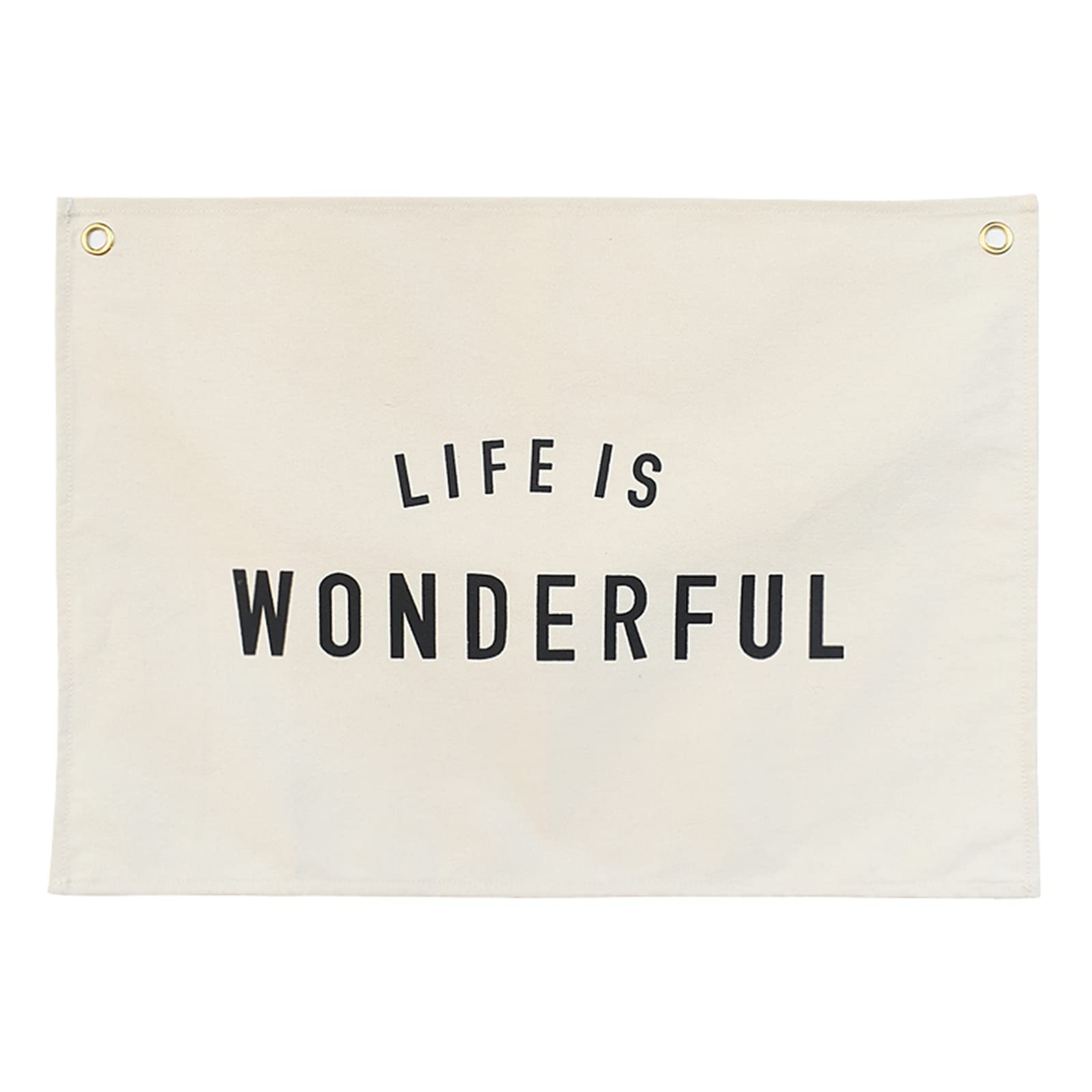 Canvas Banner Hanging Flag Banner for Nursery and Playroom Wall Décor for Kids Trendy Room Décor for Boys and Girls (Life is wonderful)