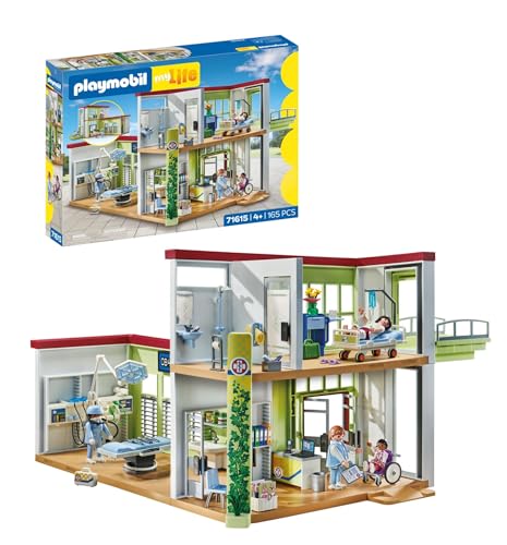 PLAYMOBIL | My Life | Modernes Krankenhaus | Mit Vier Figuren, medizinischen Geräten und Accessoires | Zu über 80 % aus recycelten und biobasierten Materialien | Für Kinder ab 4 Jahren | 71615