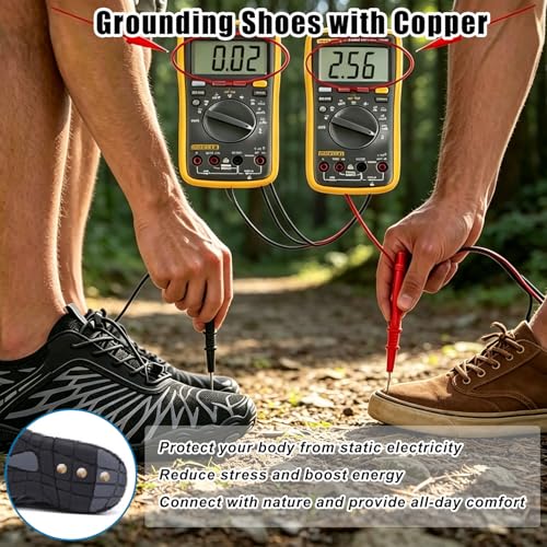 Image of Grounding Shoes with Copper, Barefoot Shoes Women Men, Wide Toe Box Hiking Barefoot Womens, Non-Slip Comfortable Breathable Water Shoes for Walking Running