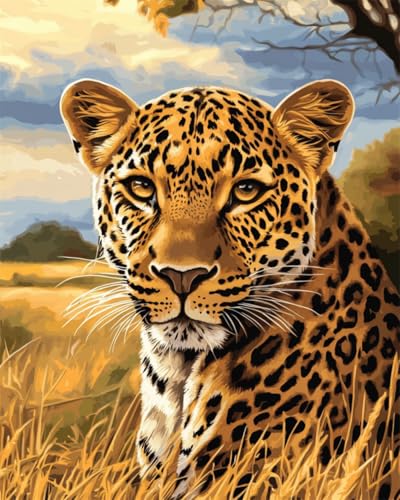Kits para alfombras con aguja de pestillo N.LANSHAN DIY de 90x120cm de leopardo