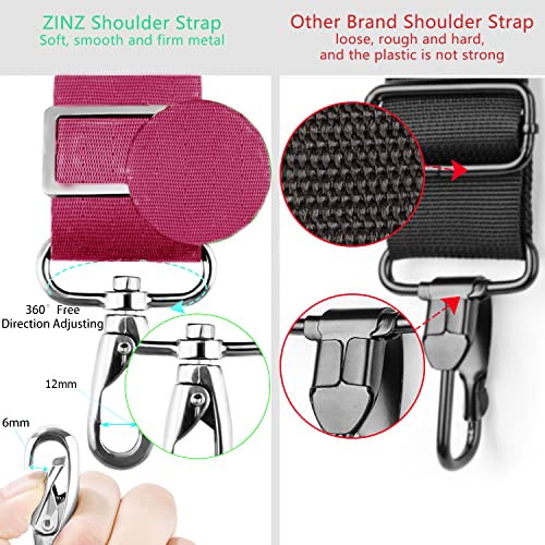 Image of ZINZ Shoulder Strap 78 inch Universal Handbag Strap with Ultra-thick Fixed Padded and Dual Balanced Adjustable Buckles Shoulder Crossbody Strap for Briefcase Messenger Bag Laptop bag Luggage,Red
