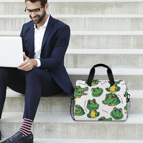 Funda para laptop ALAZA con estampado de cocodrilo verde miniatura 3