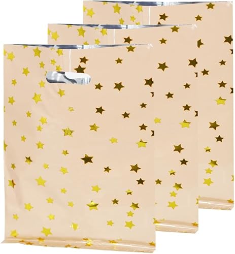 Bolsas de regalo de feliz cumpleaños, 50 bolsas de recuerdo de fiesta, bolsas de devolución de estrellas brillantes y brillantes, bolsas de regalo,