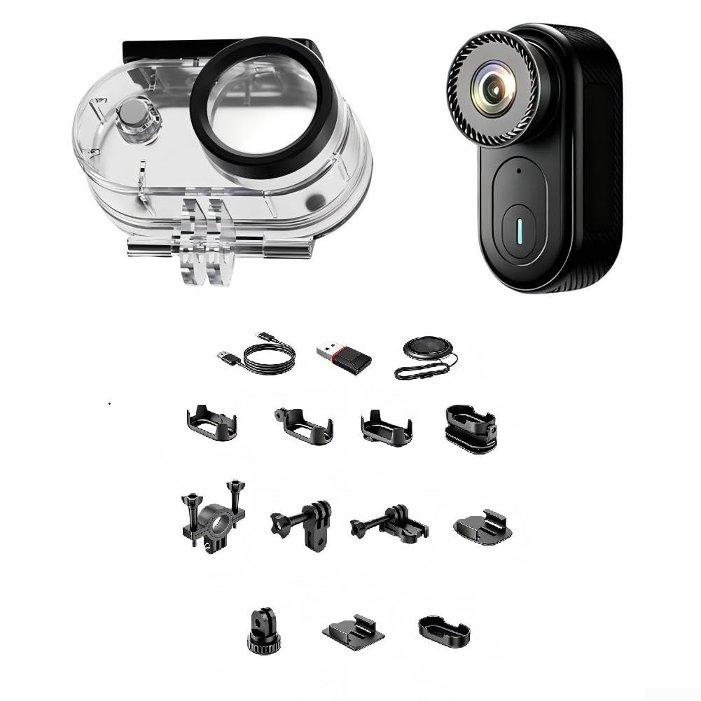 Macchina fotografica di azione compatta impermeabile della macchina | Telecomando WiFi 4X per zoom 170 gradi grandangolare fotocamera impermeabile con kit di accessori