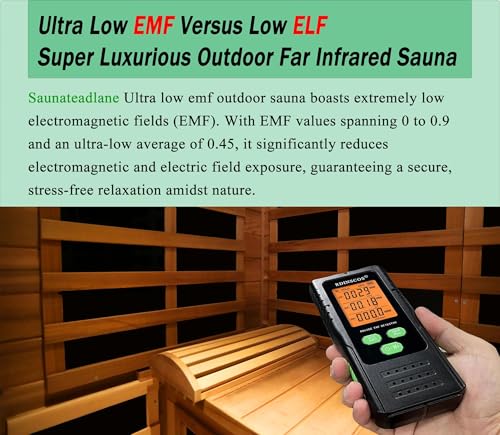 Image of LTCCDSS Ultra-Low EMF Outdoor Sauna 3 Person, Full Spectrum Red Cedar Far Infrared Sauna for Home, Folding Recliner| Chromotherapys| Bluetooth Speakers| Near&Mid Infrared Therapy