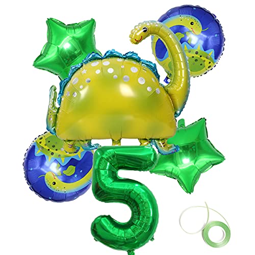 Jrzyhi Dino Geburtstag Deko Dino Luftballons 5 Jahr Geburtstags Dinosaurier 5 Jahr Geburtstagsdeko 5 Dinosaurier Kindergeburtstag Dekoration Für Dschungel Party Kinder Dinosaurier Party Dekoration Cover
