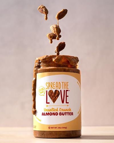 Miniatura 4 de Spread The Love UNSALTED CRUNCH Almond Butter, All Natural, Vegan, Gluten Free, Creamy, No Added Salt or Sugar, No Palm Fruit Oil, Not Pasteurized