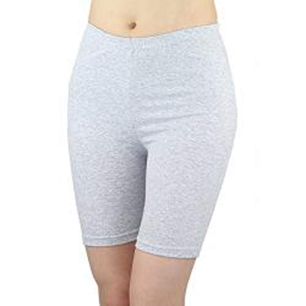Elegance1234 Women's Grey Elegance Cycling Cotton Above Knee Short Legging - Xl
