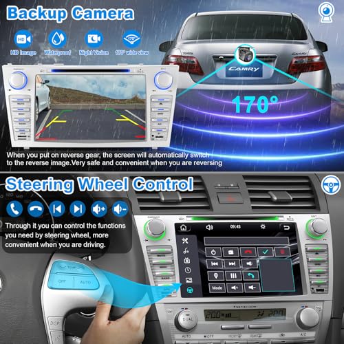 Radio para Toyota Camry 2006-2011 con pantalla táctil 8" miniatura 7