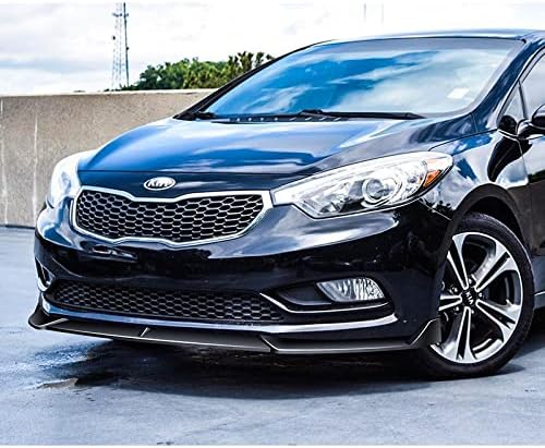 3PCS Front Bumper Lip Kit fit for compatible with 2014-2016 Kia Forte EX LX SX, STP-Style Splitter Trim Protection Spoiler, Air-Dam-Chin-Diffuser (Painted Black)